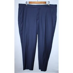 Pal Zileri Men's 56 Navy Blue 100% Wool Dress Pants